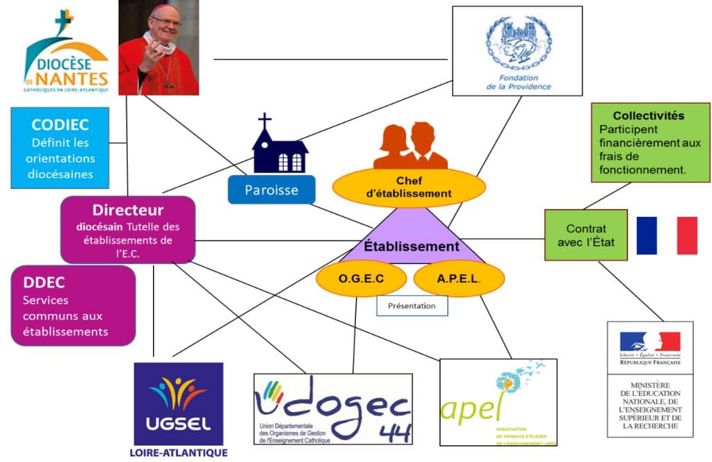 organigramme de l'UDOGEC de Loire-Atlantique dans l' institution